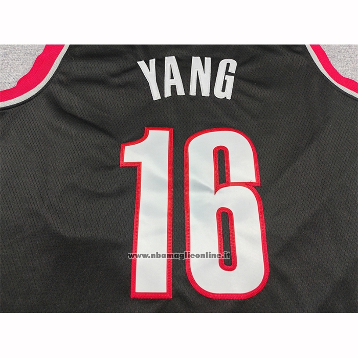 Maglia Portland Trail Blazers Hansen Yang No 16 Icon 2025-26 Nero